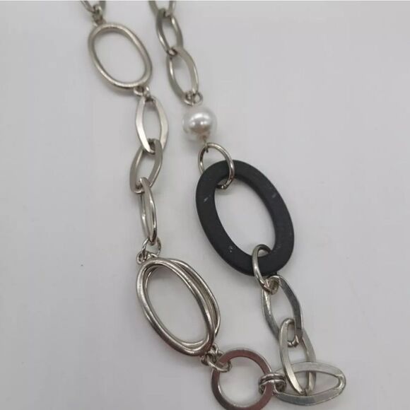 Vintage NY Brand Oval Link Necklace 34" Long - Picture 6 of 6